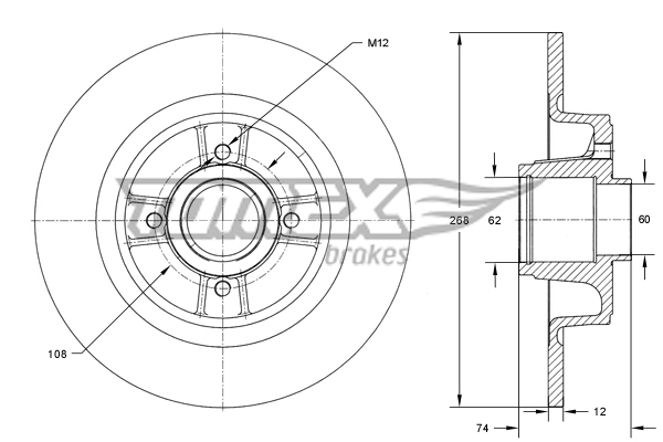 Brzdový kotúč TOMEX Brakes